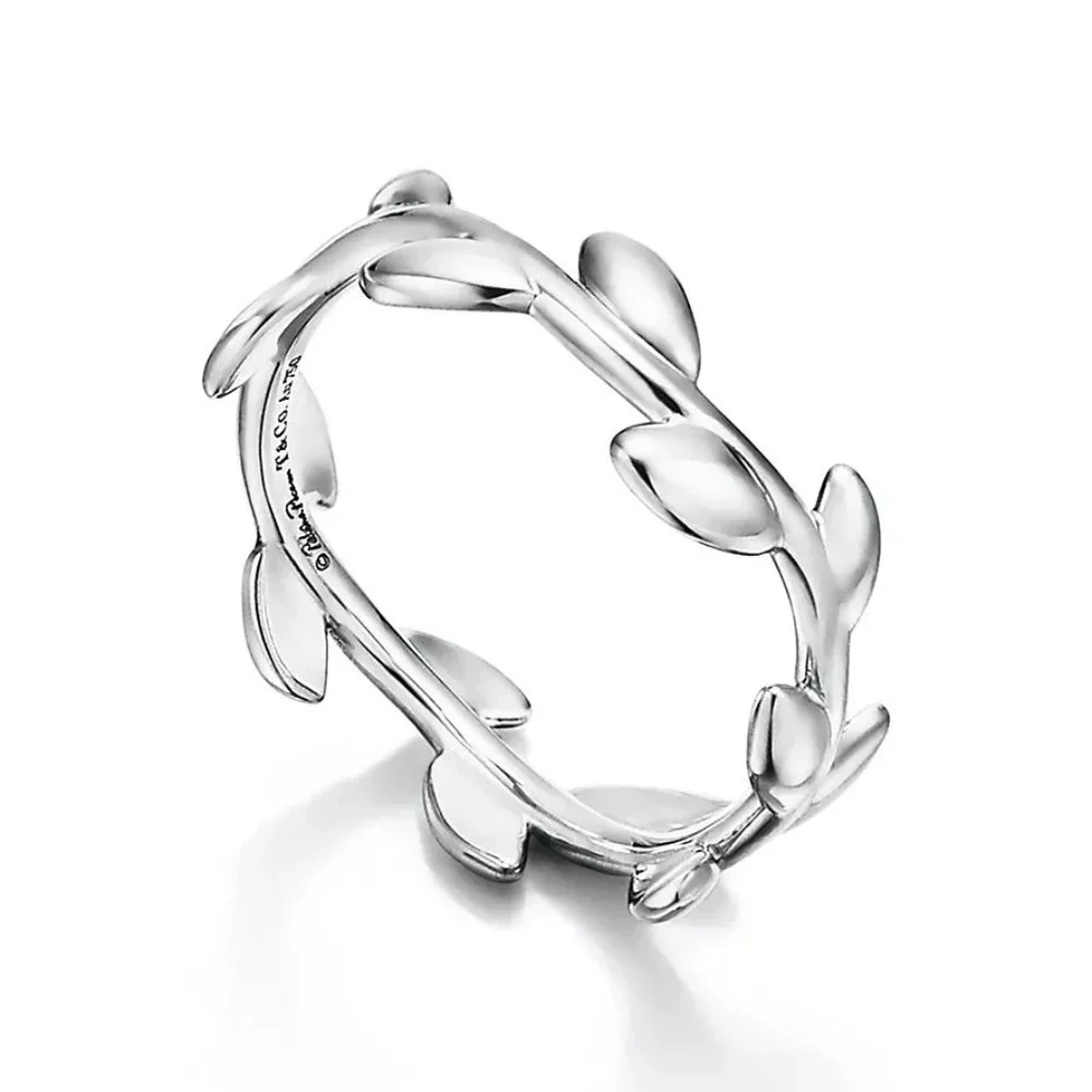 Tiffany & Co. Paloma Picasso Olive Leaf Band Ring in Sterling Silver Size 5 - Picture 1 of 2